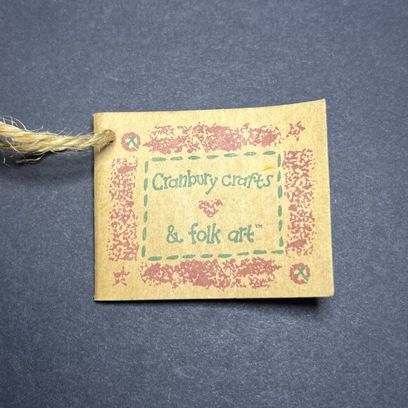 Vintage Papel Freelance Cranberry Folk Art Wooden Santa Claus Christmas Ornament - Picture 5 of 7